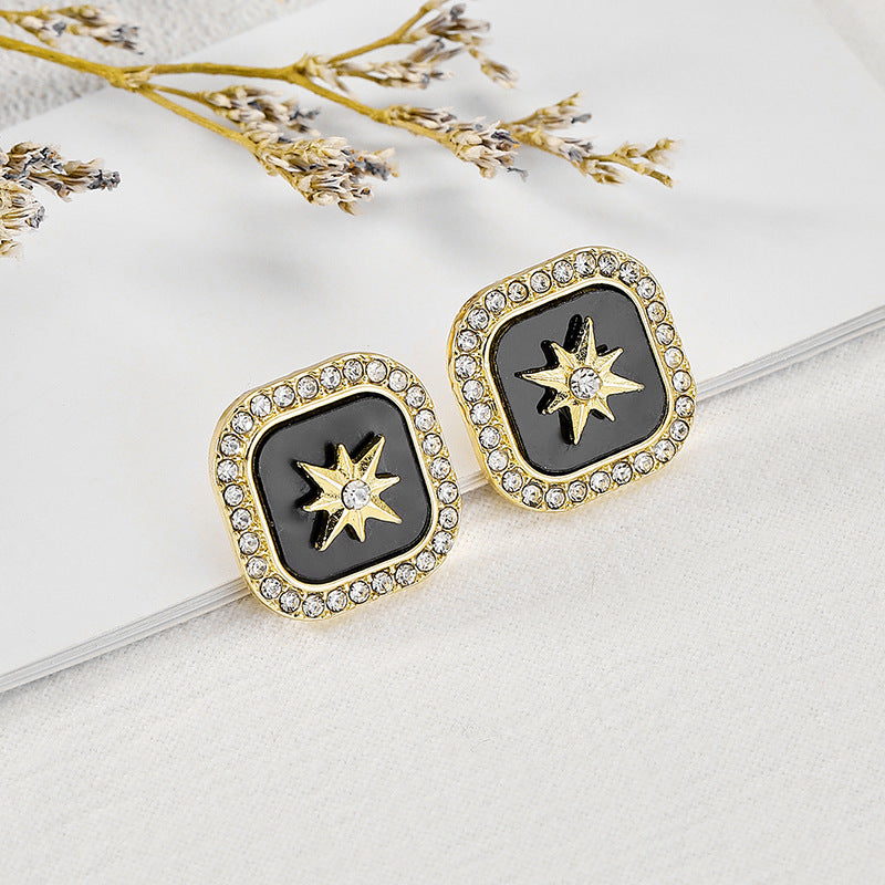 Style Vintage Court Dripping Oil Flower Earrings