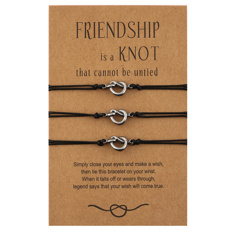 Friend Card Creative Stainless Steel Knotted Bracelets