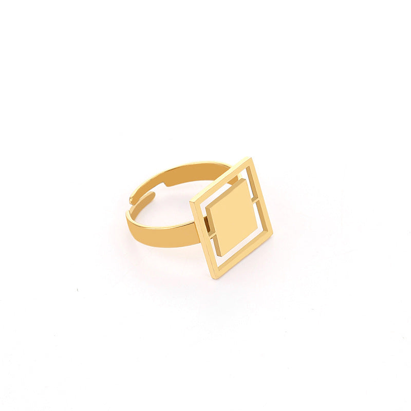 Women's Fashion Simple Stainless Steel Open Geometric Rings