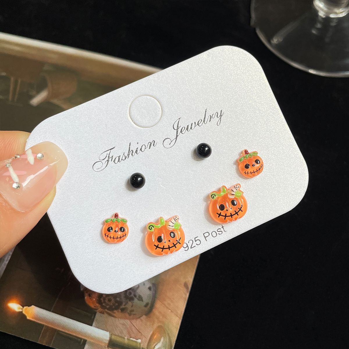 Halloween Monster Earings Set Sier Needle Earrings