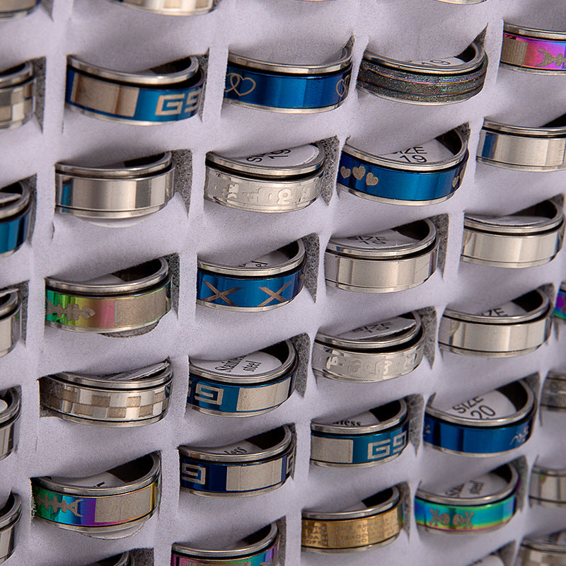 Rotatable Decompression Stainless Steel Mixed Titanium Rings