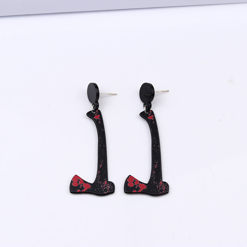 Women's Acrylic Printed Bloody Knife Personalized Fashion Earrings