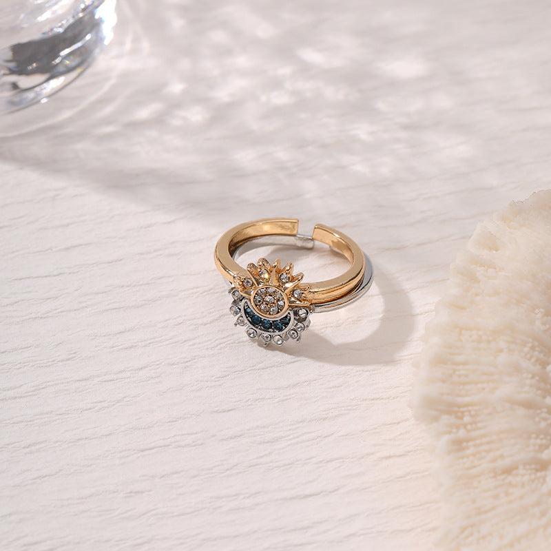 Stacked Female Personality Minimalist Design Diamond Rings
