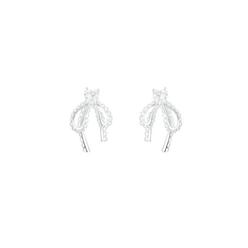 Women's Bow Pearl Light Luxury High-grade Niche Delicate Earrings
