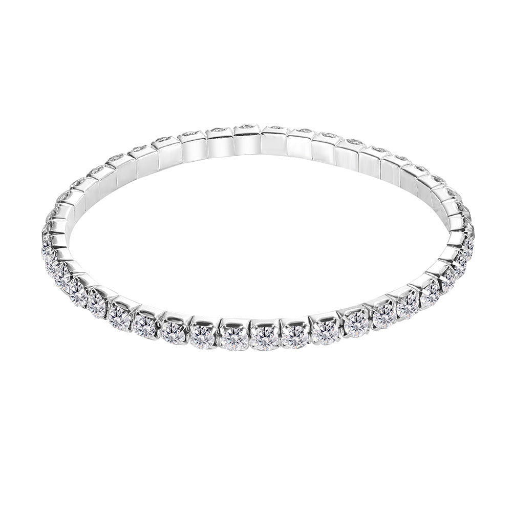 Full Diamond Heart-shaped Roman Niche Design Simple Bracelets