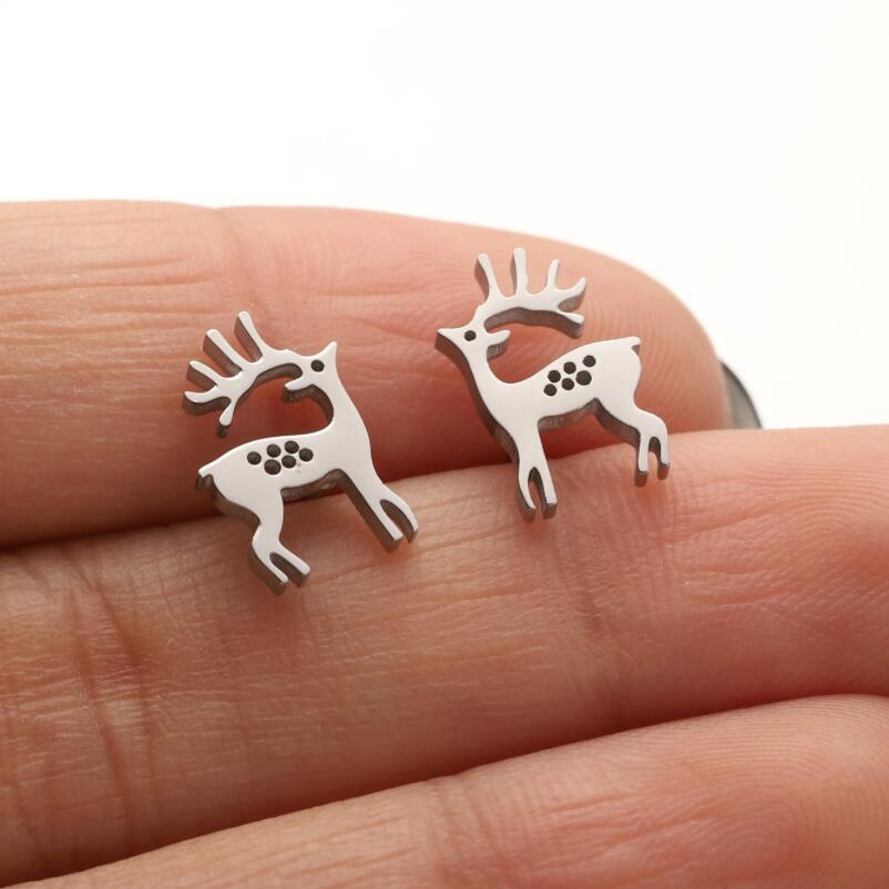 Accessories Stainless Steel Bear Elk Snake Bird Earrings