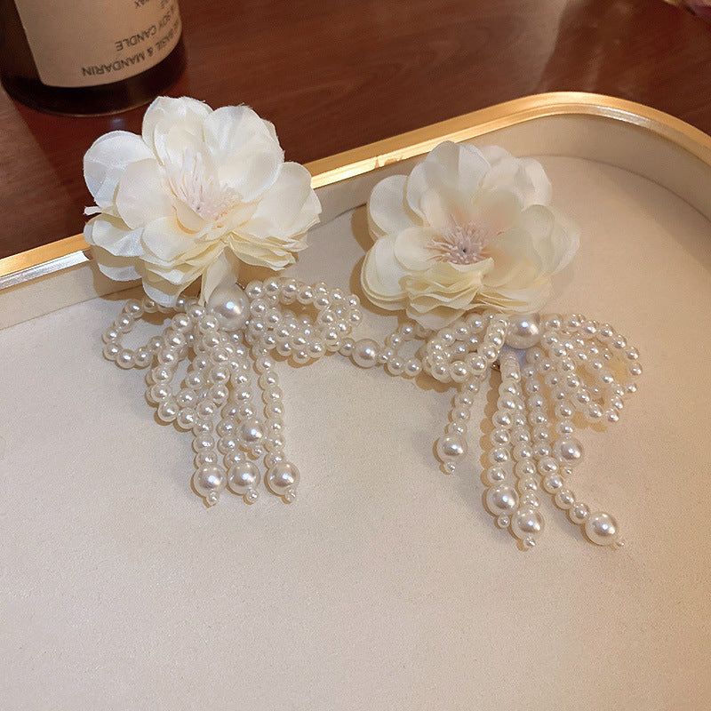 Needle Glaze Love Heart Flowers Summer Earrings