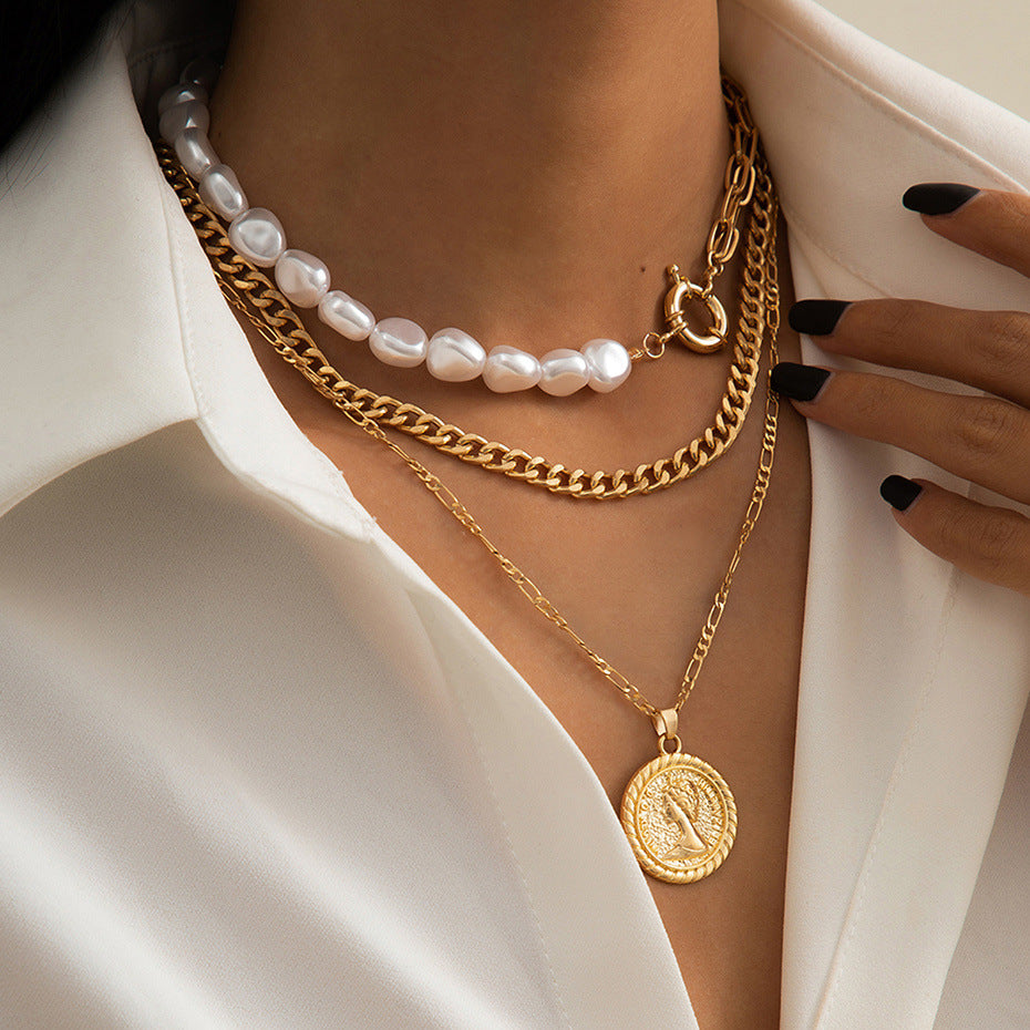 Women's Vintage Punk Style Gothic Baroque Pearl Necklaces
