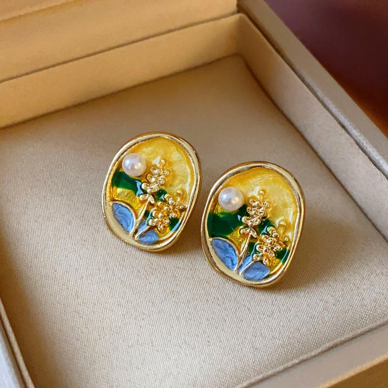 Women's Jardin Monet Light Luxury High-grade Niche Earrings