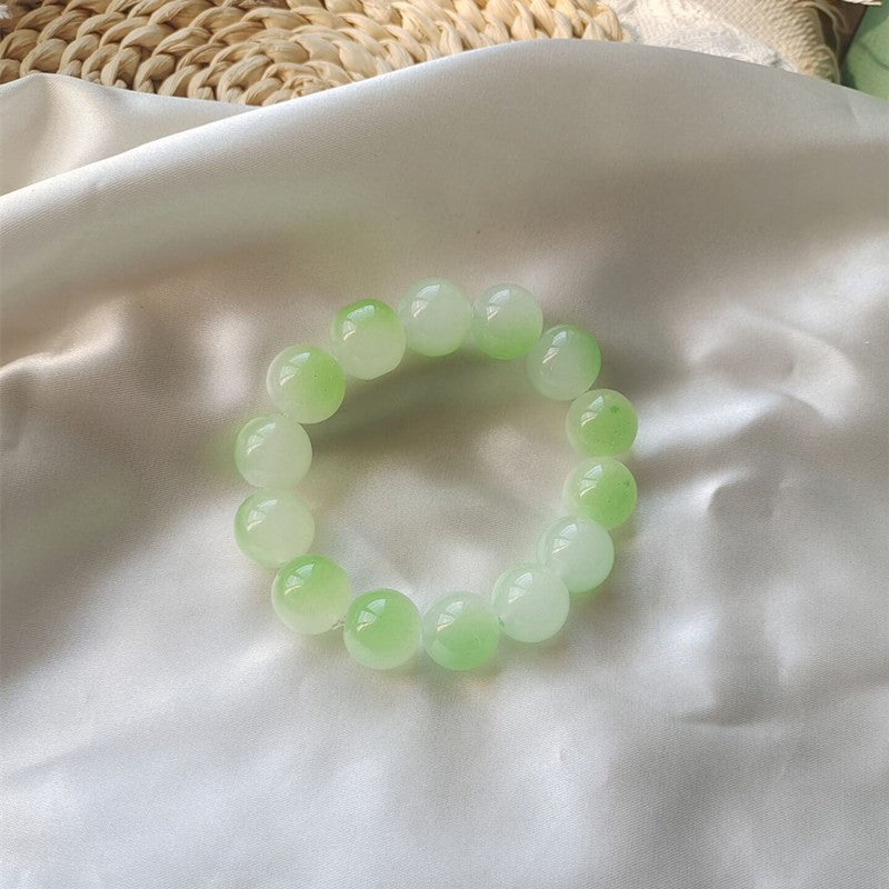 Pliable Temperament Gradient Color Ice Transparent Buddha Beads Hand Bracelets