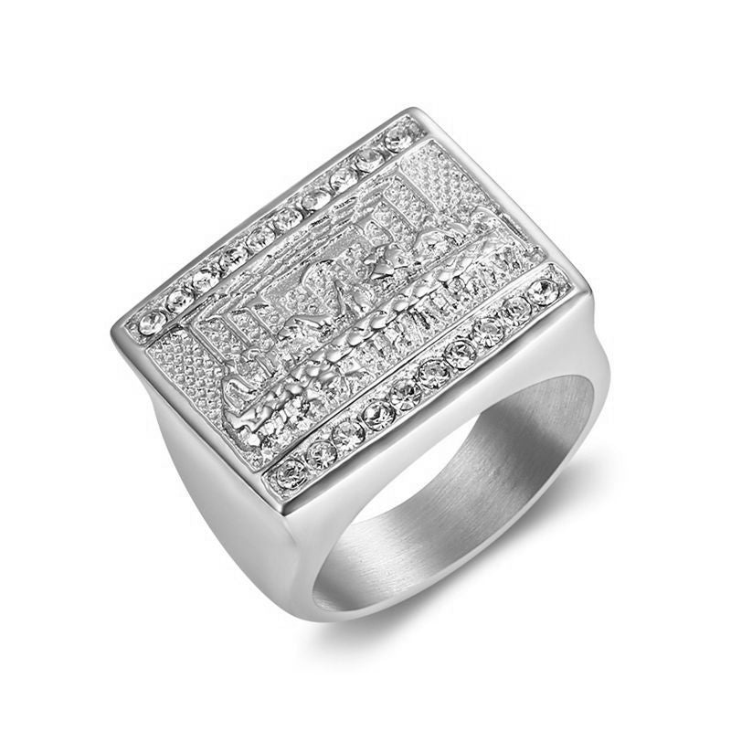 Men's Titanium Steel Diamond World-famous Painting Judas Rings
