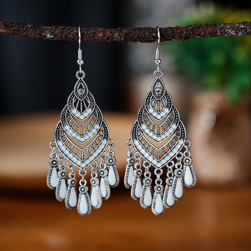 Spot Drill Drop Oil Vintage Craft Earrings
