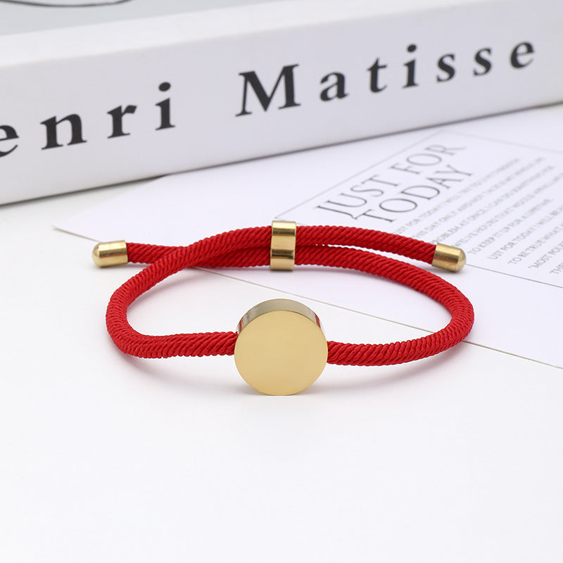 Women's & Men's Printing Material Round Adjustable Stainless Steel Bracelets