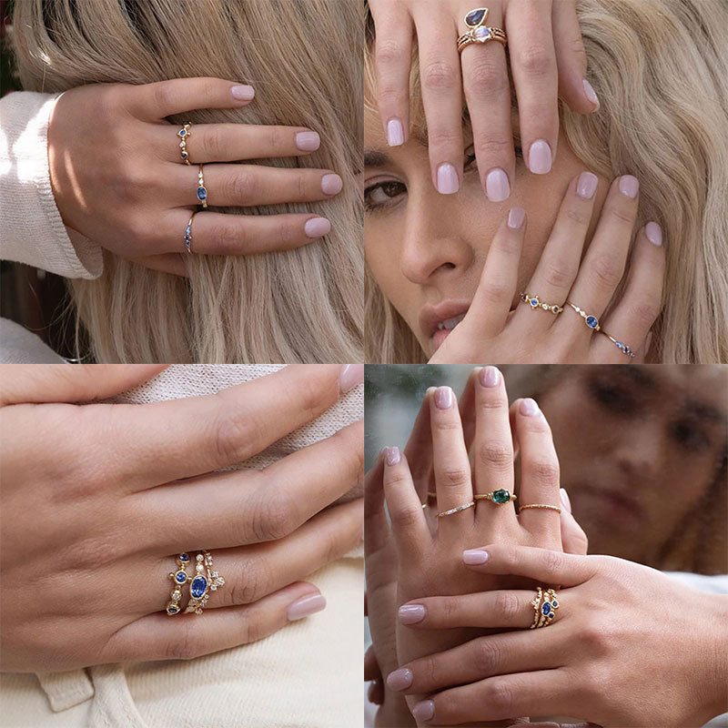 Square Diamond Engagement Daily Wear Index Rings