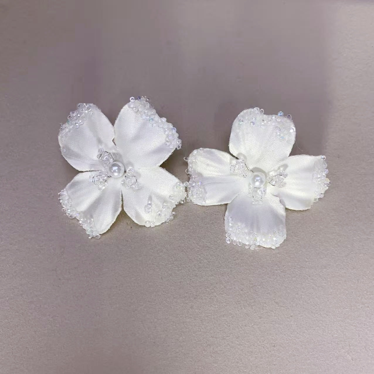 Fairy Handmade Flower Beaded Clavicle Chain Bow Tassel Bridal Wedding Necklace