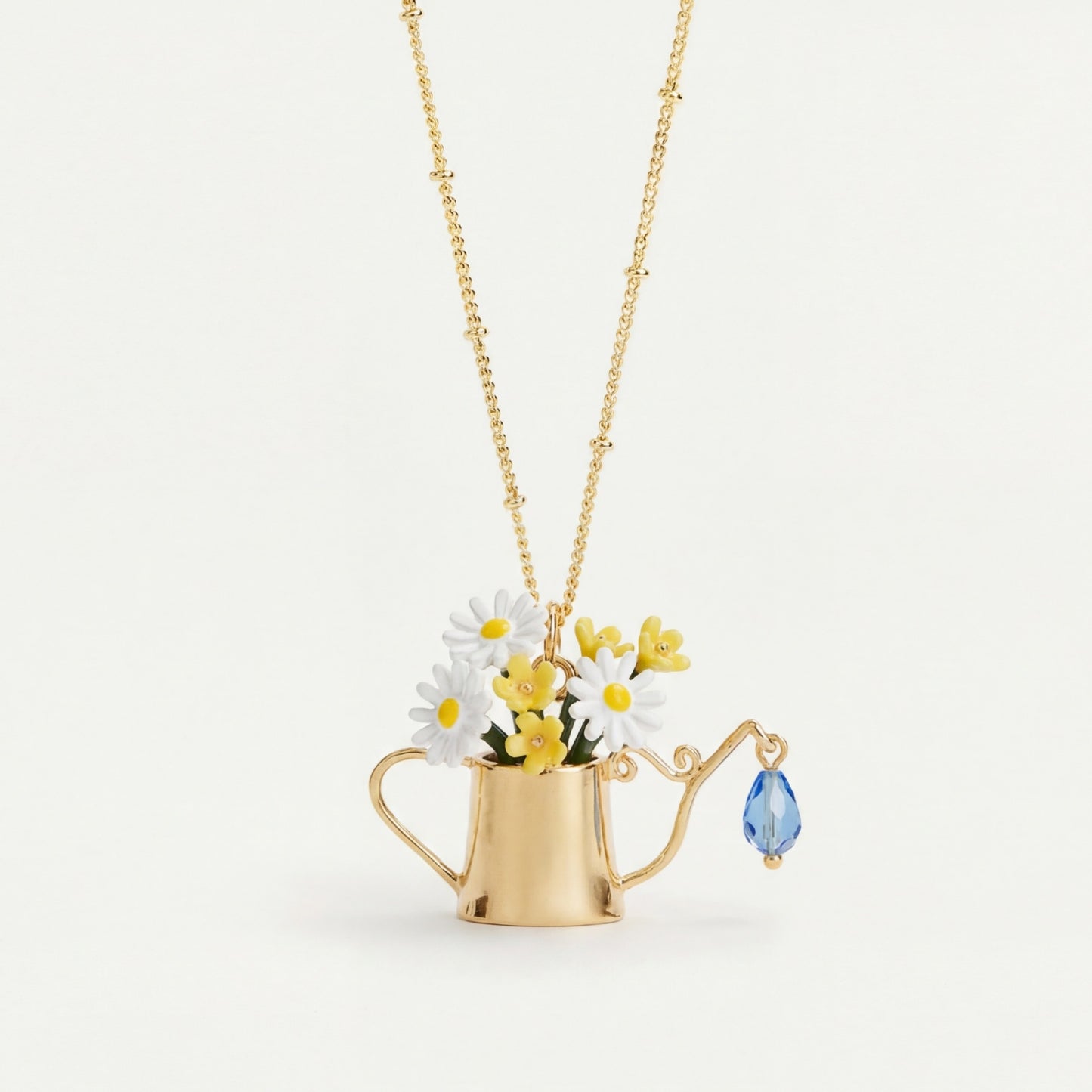 Spring Atmosphere Flower Fresh Pastoral Pot Shape Blue Minority Necklaces