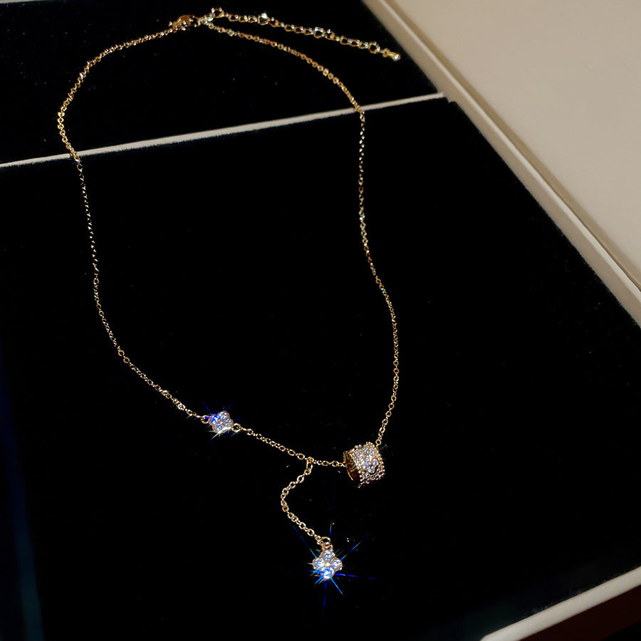 Zircon Fritillary Leaf Simple Exquisite Elegant Clavicle Chain Niche High Necklaces
