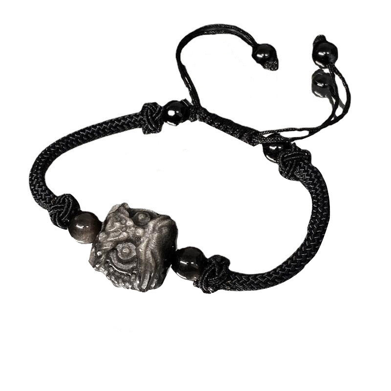 Style Double Circle Dynasty Five Coins Hand-woven Bracelets