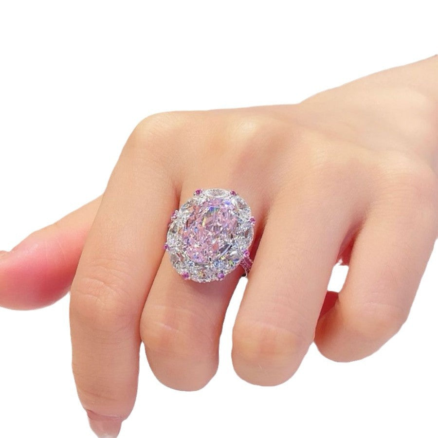 Innovative Women's Pink Zircon Shipment Egg-shaped Bracelet
