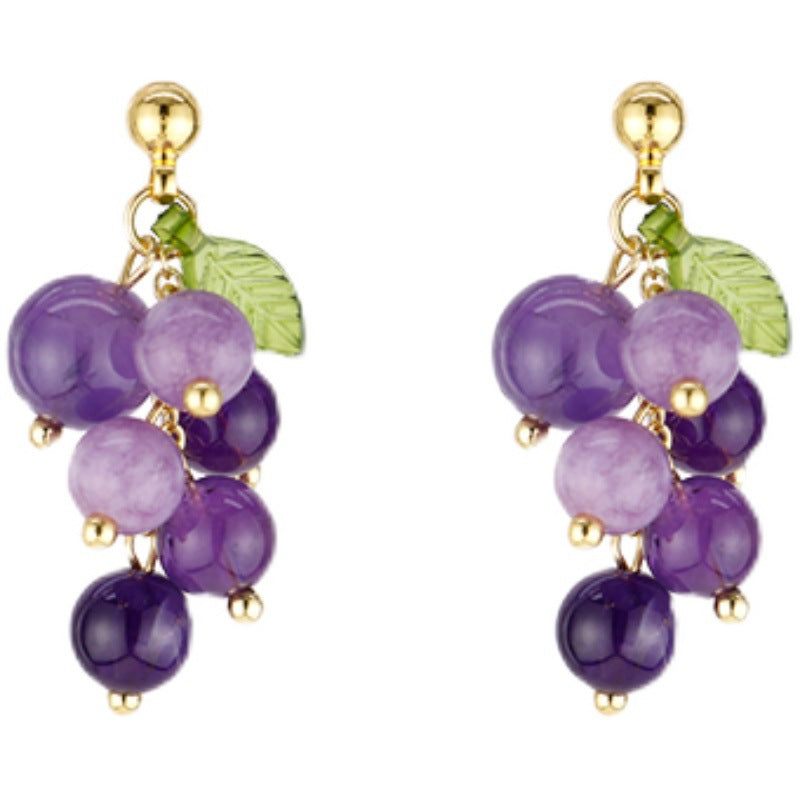 Fresh Female Ear Clip Sweet Temperament Purple Rings