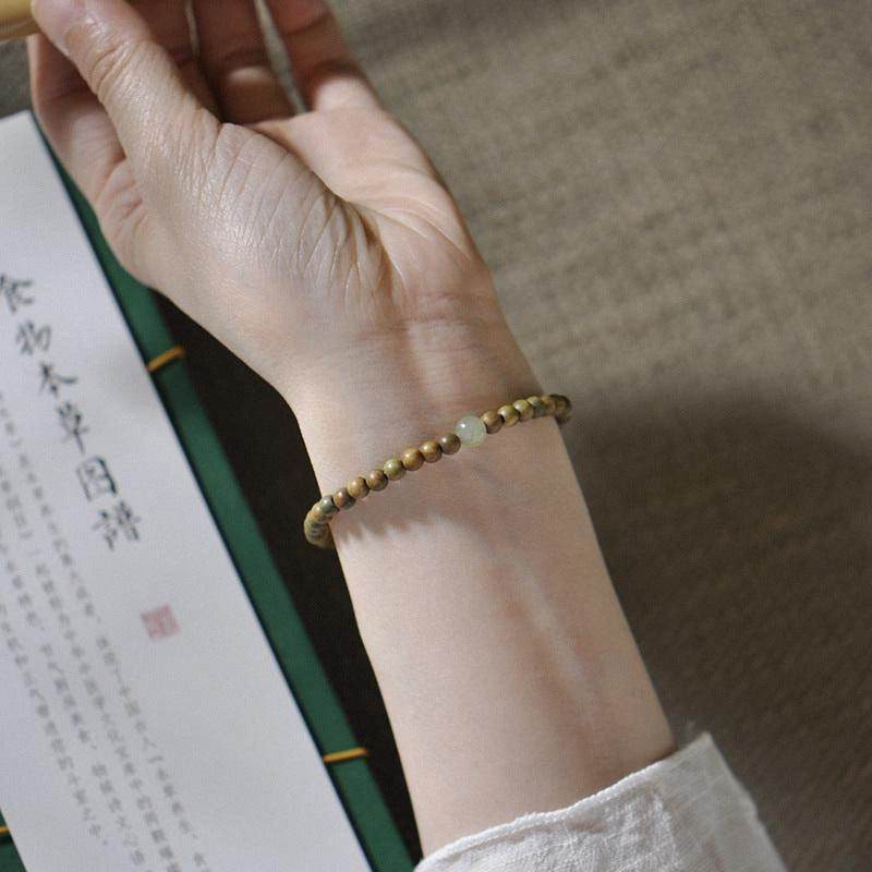 Green Sandalwood Beads Female Wooden Mori Bracelets