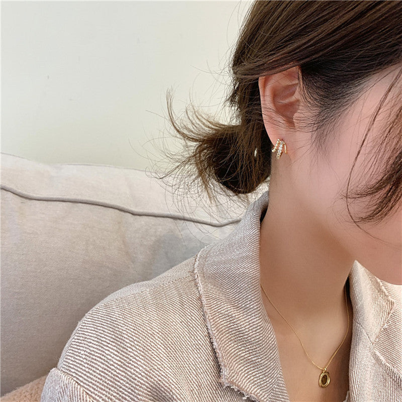 Women's Luxury High-grade Sier Needle Simple Elegance Earrings