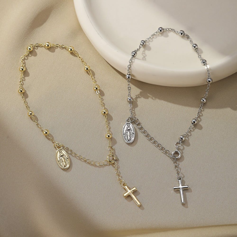 Popular Beads Cross Simple Virgin Mary Bracelets