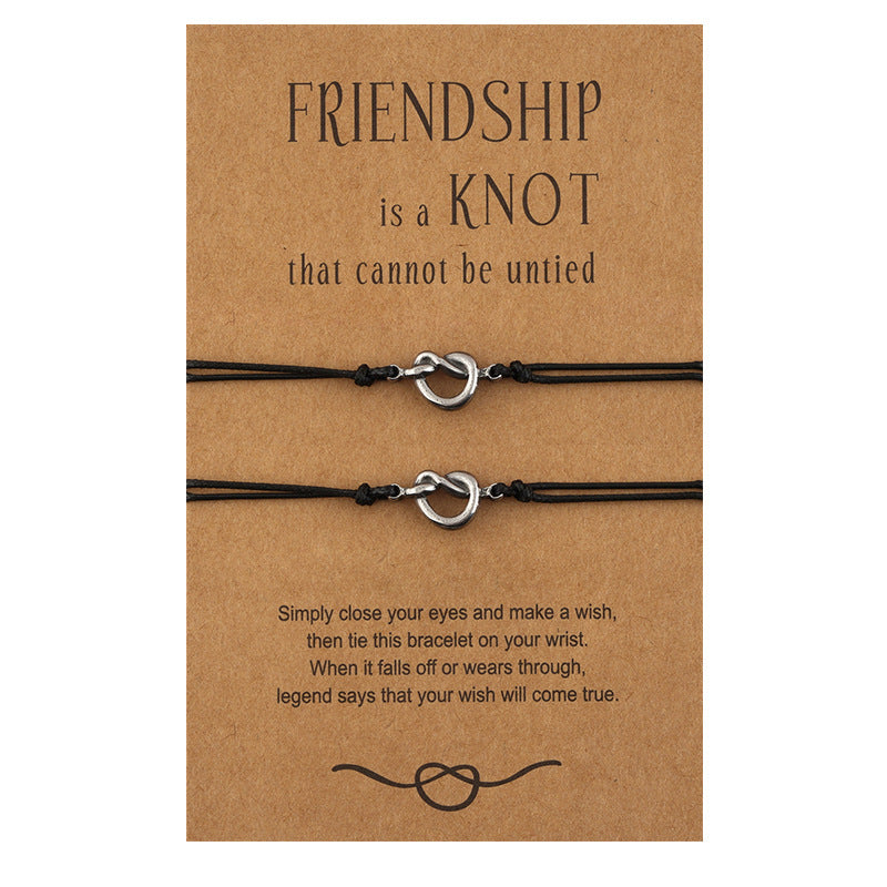Friend Card Creative Stainless Steel Knotted Bracelets