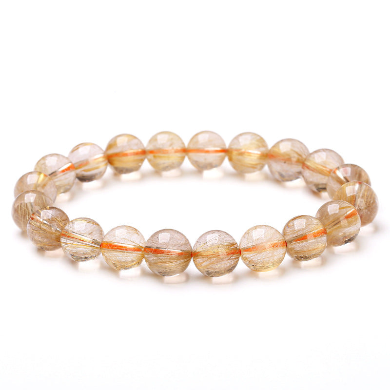 Women's & Men's Jewelry Natural Gold Rutilated Quartz Rutile Crystal Bracelets