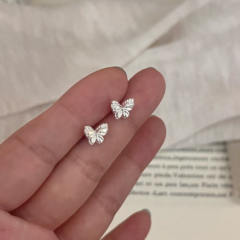 Refined Simple Small Butterfly Pearl Bud Elegant Everyday Joker Rings