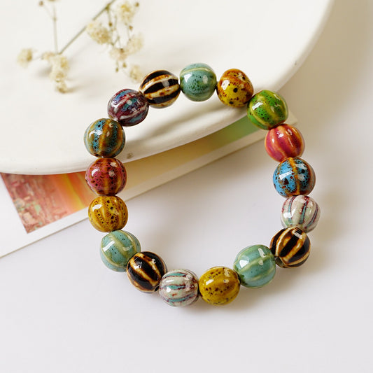 Ceramic Trinkets Flower Glaze Beads Characteristic Bracelets