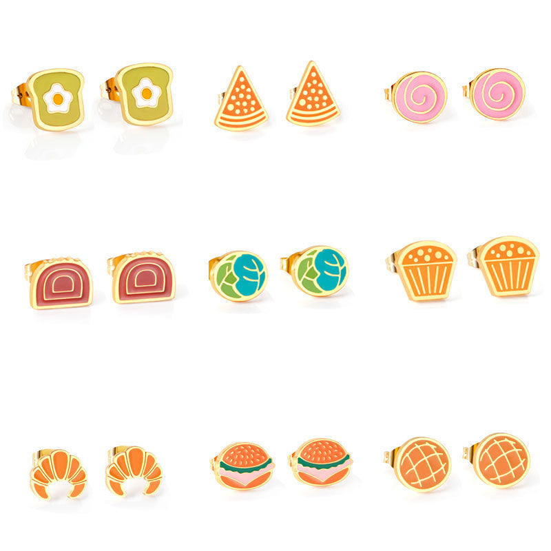 Children's Design Female Cute Sweet Cartoon Fruit Earrings