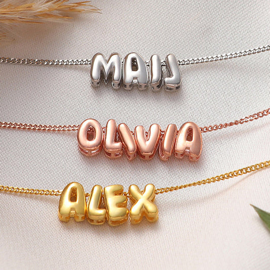 Stainless Steel Personalized English Name Letter Clavicle Necklaces