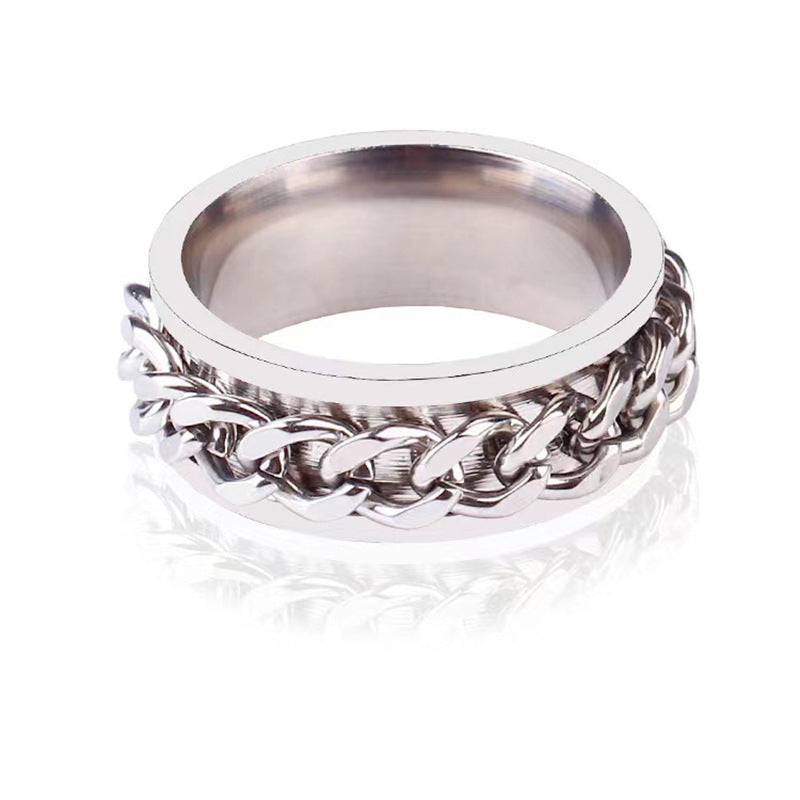 Women's & Men's Bottle Opener Personality Trendy Chain Rotation Open Ring
