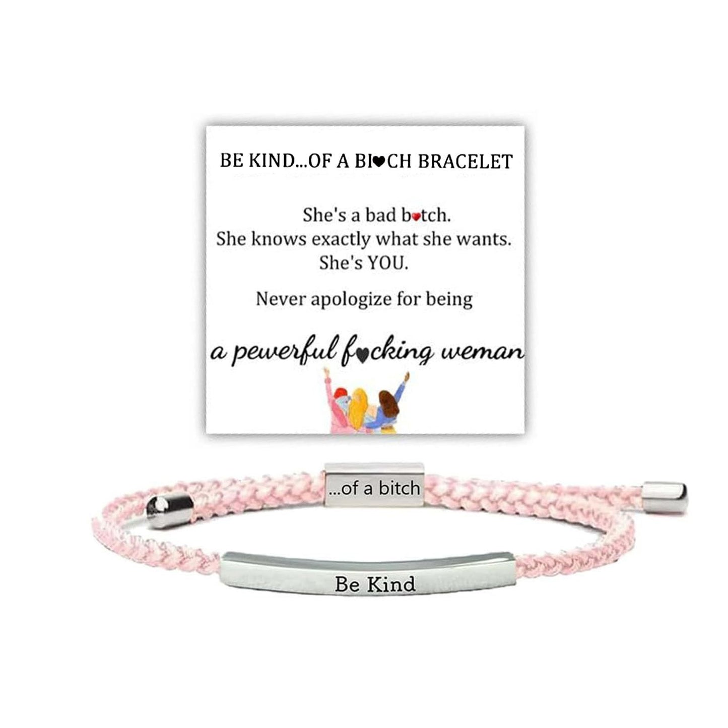 Stainless Steel Elbow Lettering Hand-woven Color Bracelets