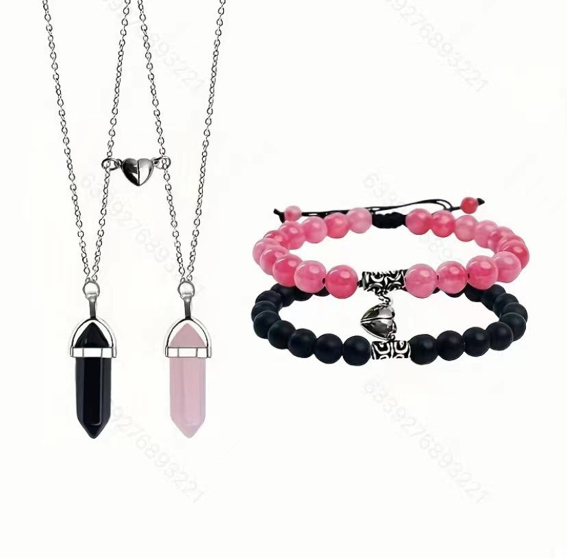 Variety Of Pink Jade White Turquoise Bracelets