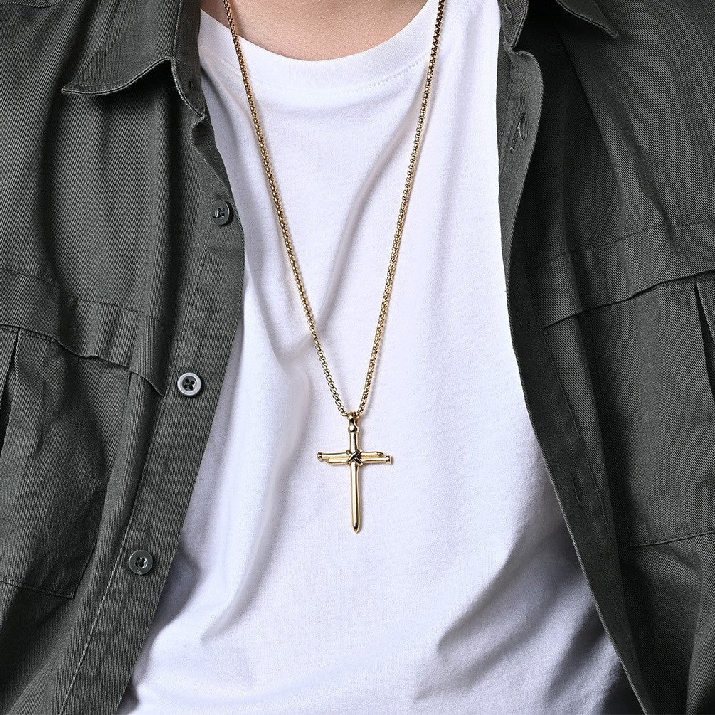 Style Stainless Steel Nail Cross Personalized Necklaces