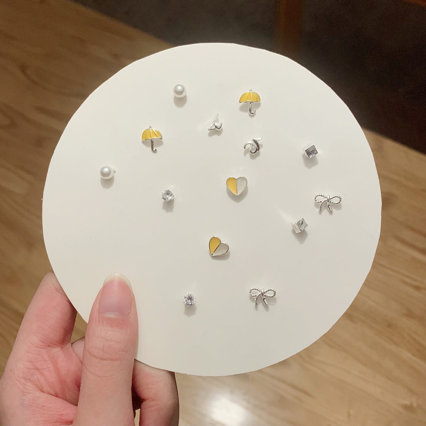 Pair Pack Sier Suit Cute Sweet Earrings