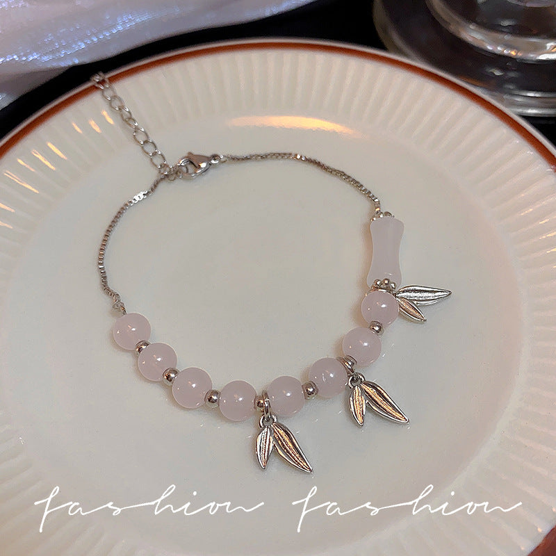 Style Bamboo Joint String Beads Female Tassel Adjustable Bracelets