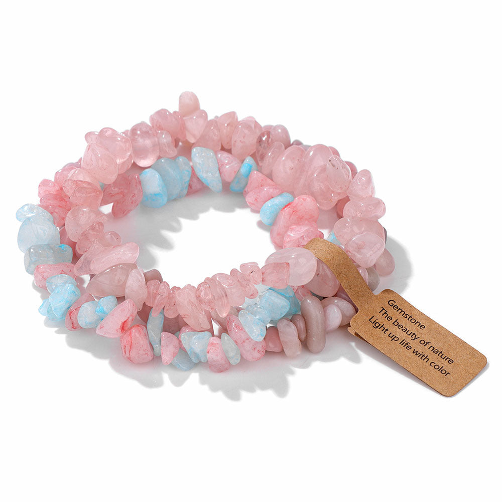 Women's & Men's Gravel Beads Three-piece Kraft Paper Tag Bracelets