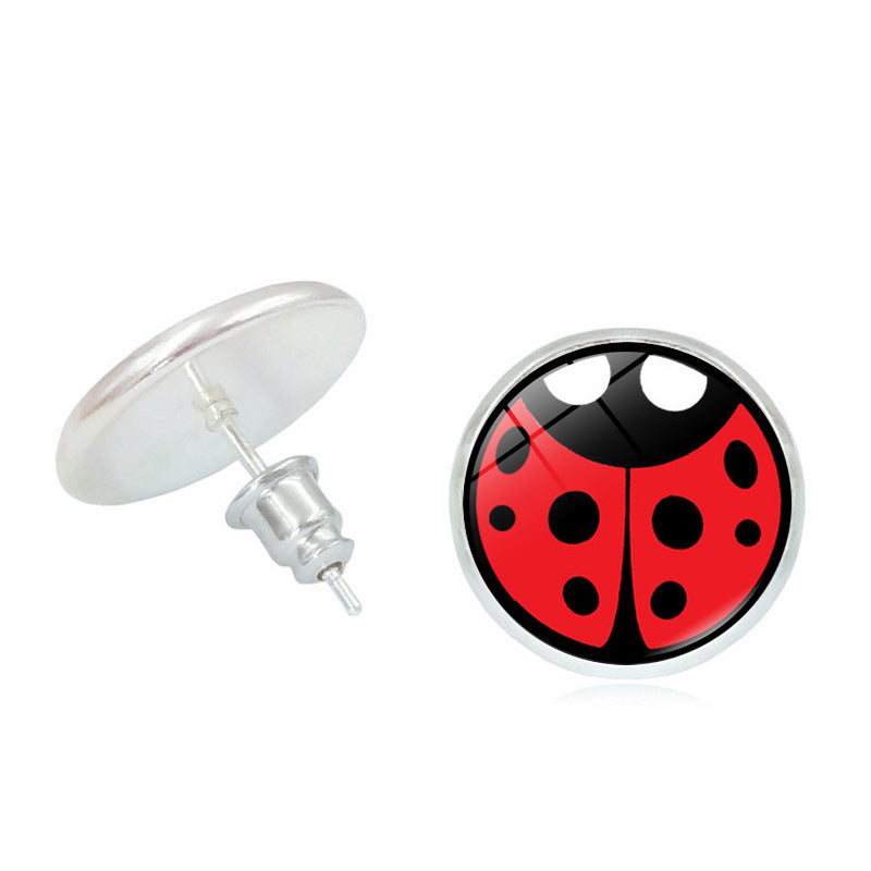 Time Stone Female Fashion Anime Black Stud Earrings