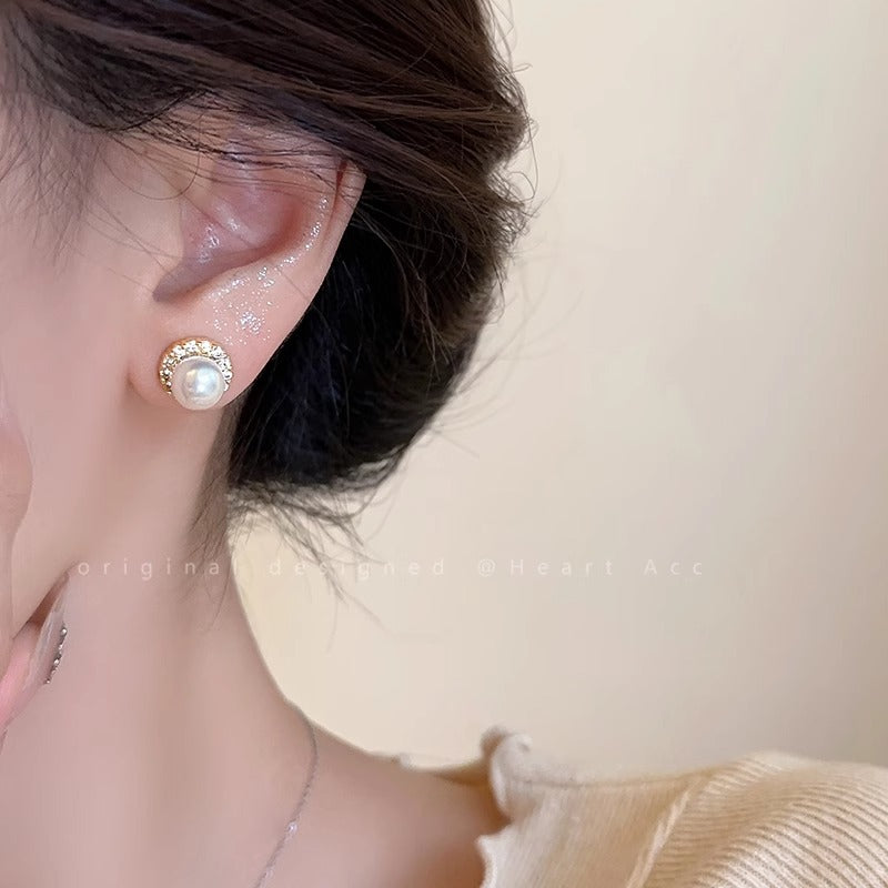 Women's Pearl French Style Simple Elegant Fashionable Temperamental Earrings