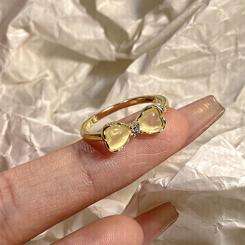 Style Opal Full Diamond Rotatable Rabbit Index Finger Female Rings