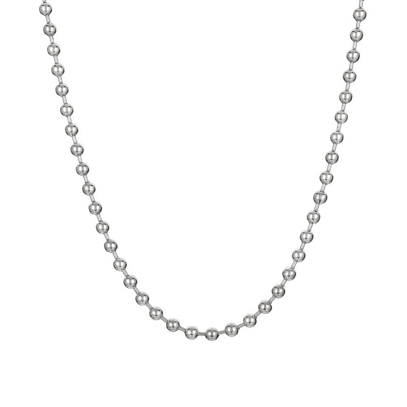 Fashion Simple Stainless Steel Ball Bead Necklaces