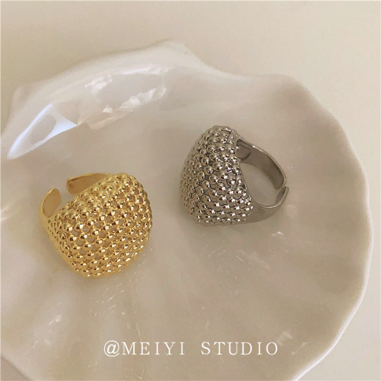 Wind Hollow Metal Geometry Square Live Rings