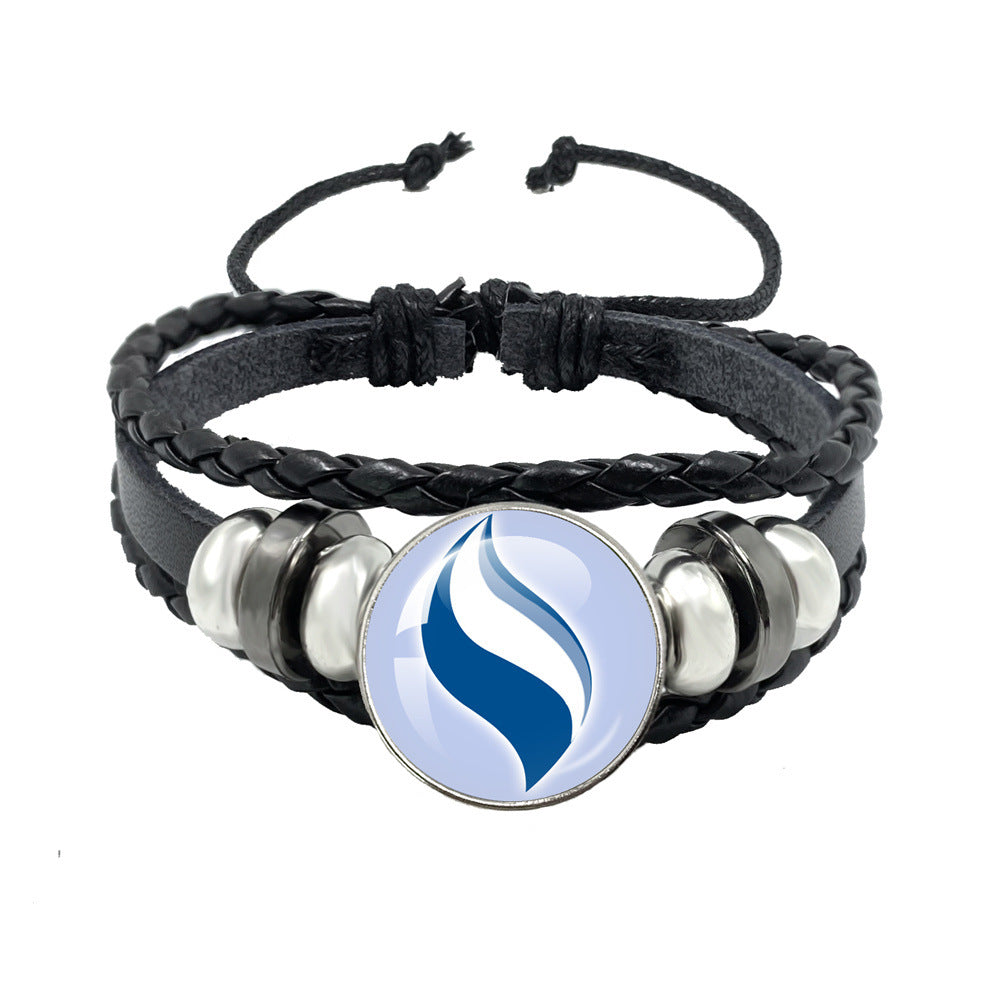 Women's & Men's Leather Time Stone Woven Hand Jewelry Bracelets