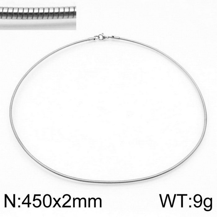 Women's Chain Round Stainless Steel Gold Personality Collar