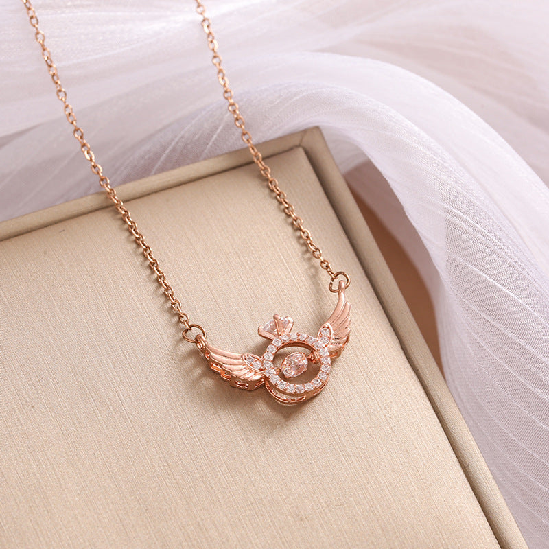Titanium Steel Diamond Four-leaf Flower Female Necklaces