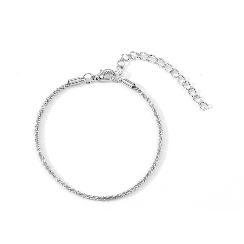 Women's Simple Sier Style Sparkling Clavicle Chain Bracelets