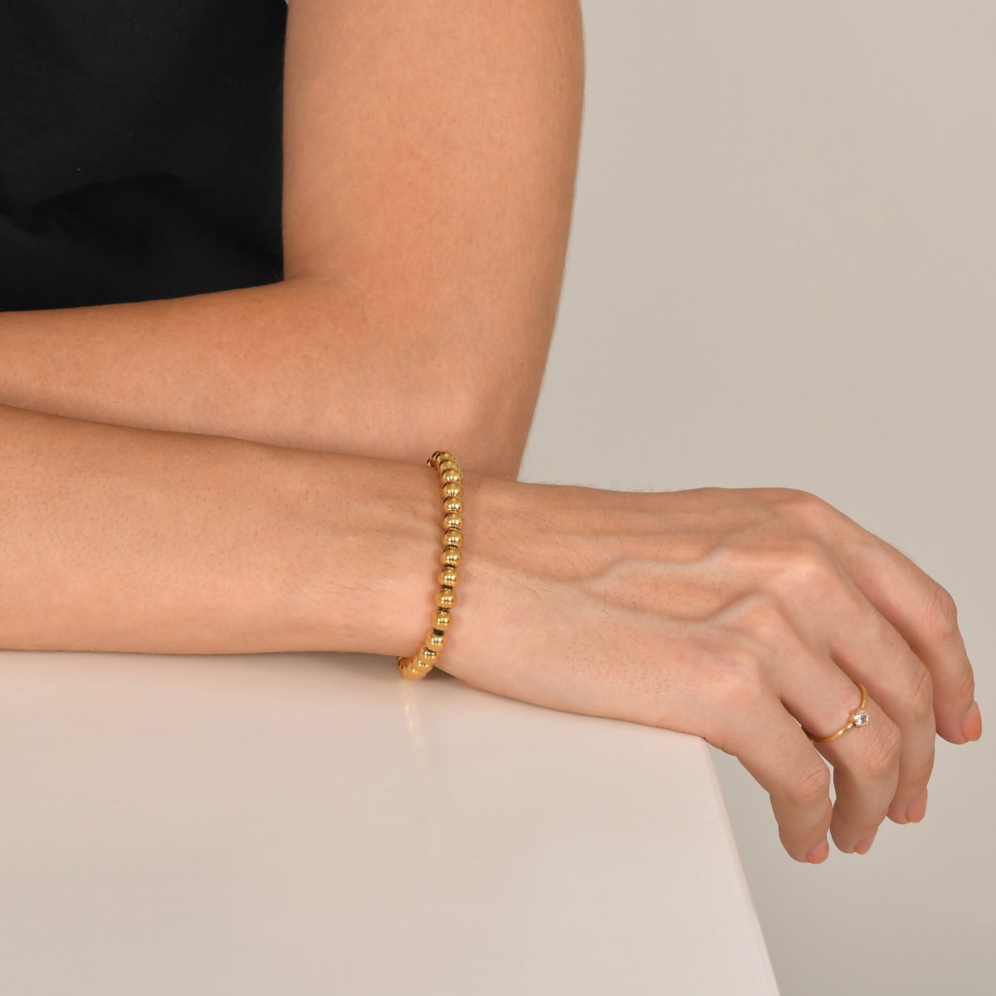 Women's Glossy Ball Beaded Golden Personality Fashion Bracelets